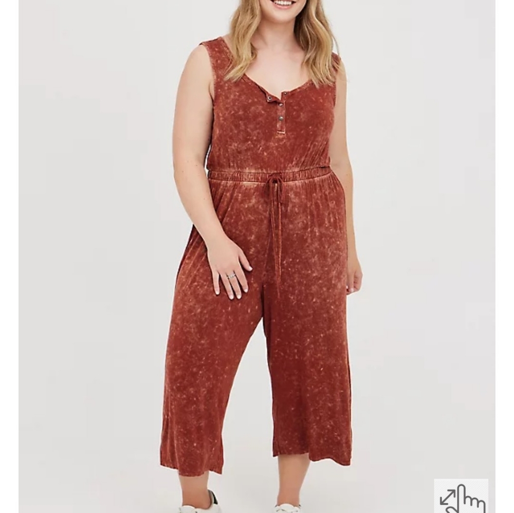 Super Soft Mineral Wash Brown Jumpsuit